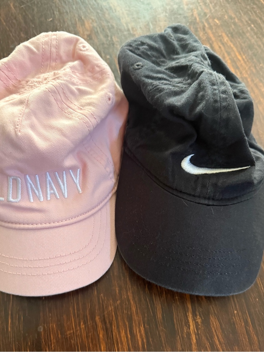 Old Navy Light Pink Kids Cap and Nike Black Kids Cap - Embroidered Logo